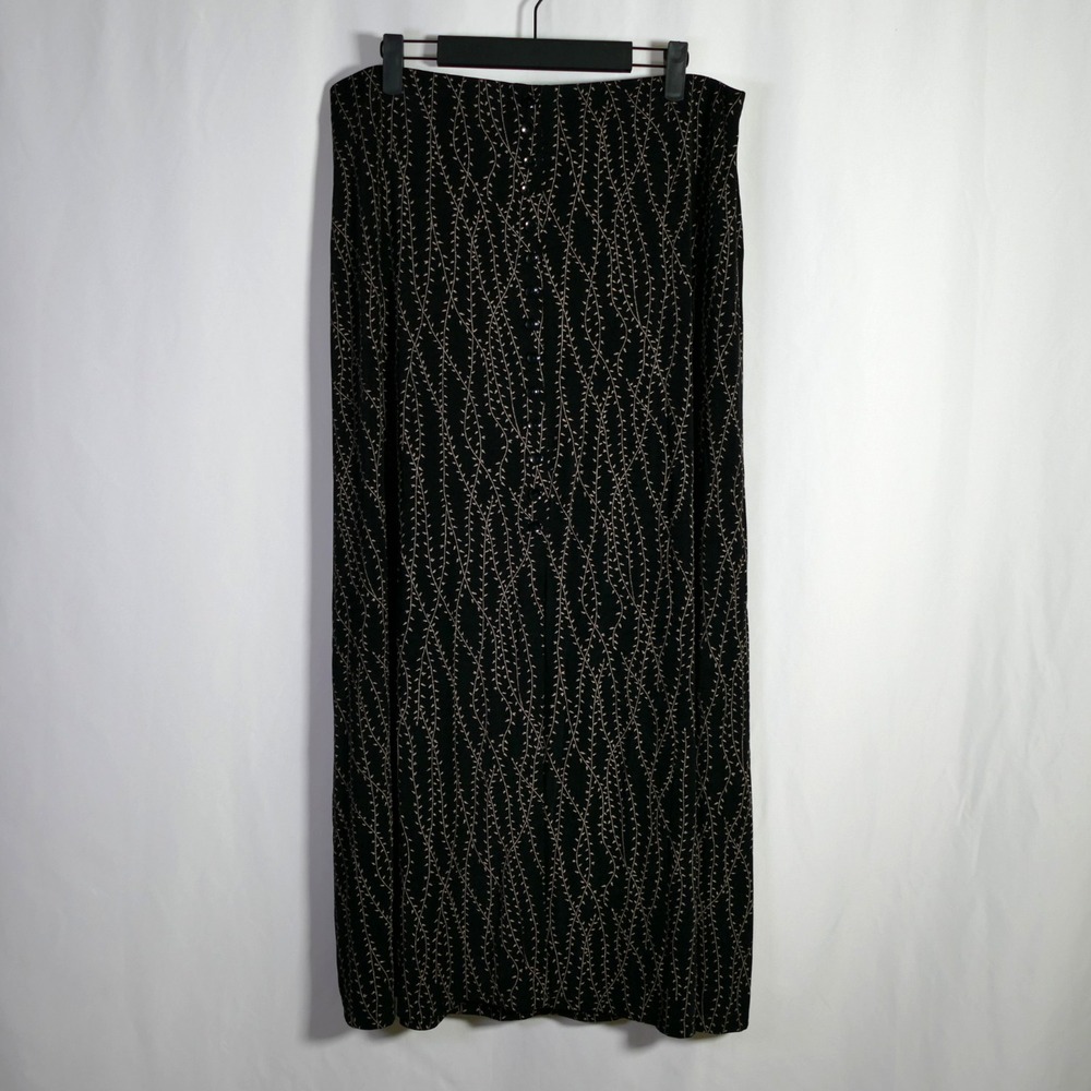 Vintage Briggs New York‎ Y2K Whimsigoth Maxi Skirt Size XL Leaves Buttons 90s